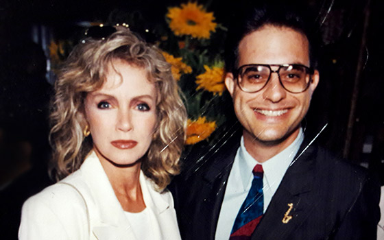 With business partner Donna Mills ('The Caller') -  at President Clinton's 50th Birthday Party - 1996